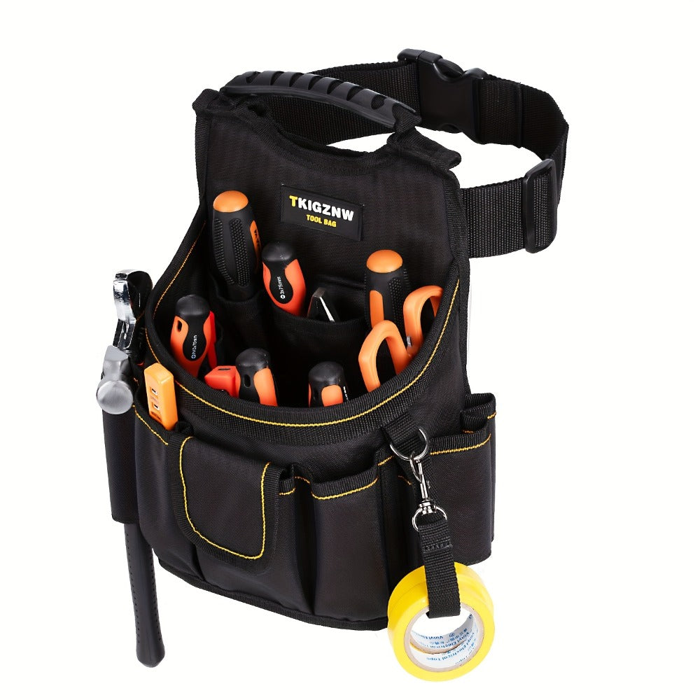 Tool Belt Bag – 18-Pocket Large Tool Organizer Pouch with Wide Mouth Opening, Polyester for Construction