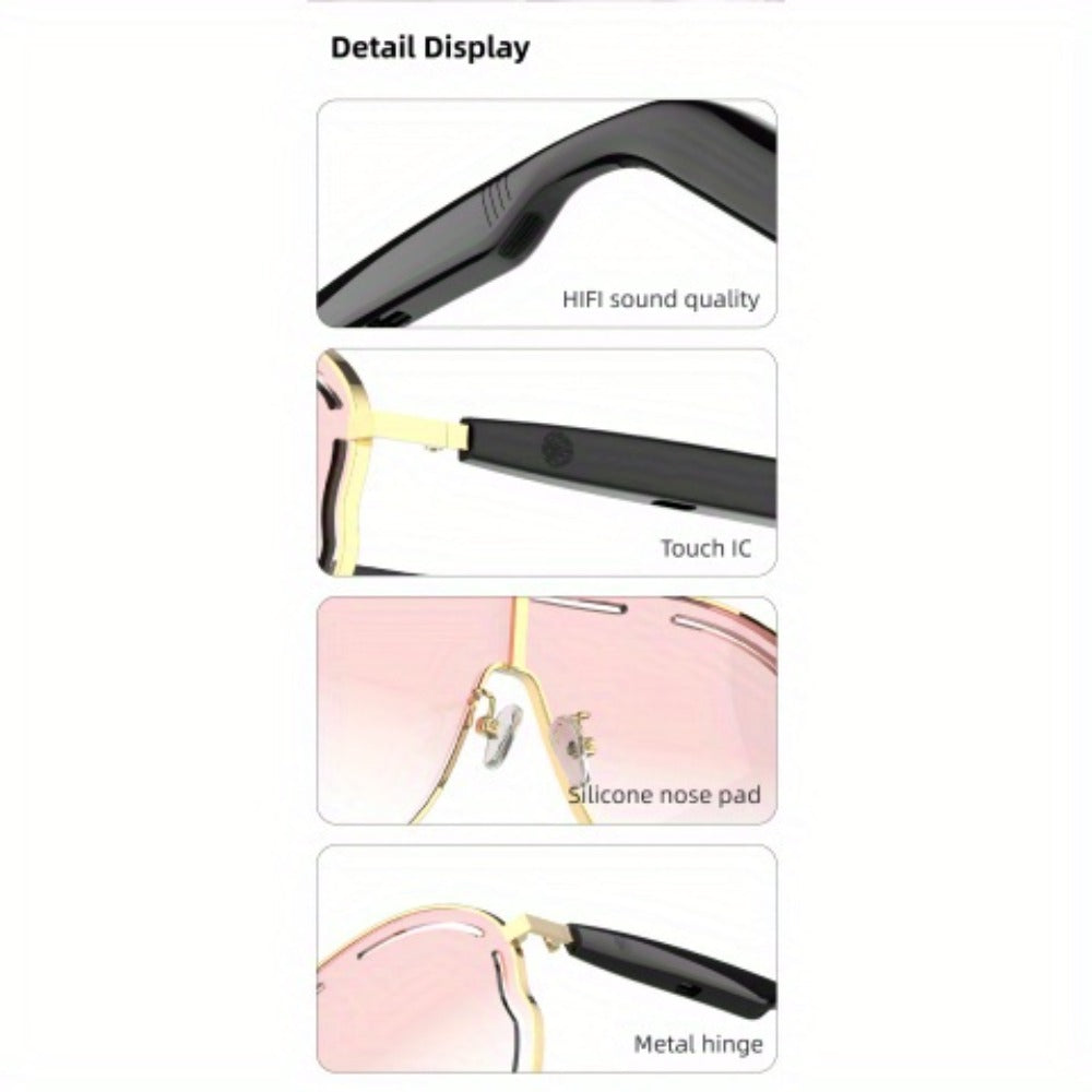 Stereo Smart Audio Glasses Touch Control Intelligent Noise Reduction Type-C Rechargeable for an Everyday Personal Care Routine