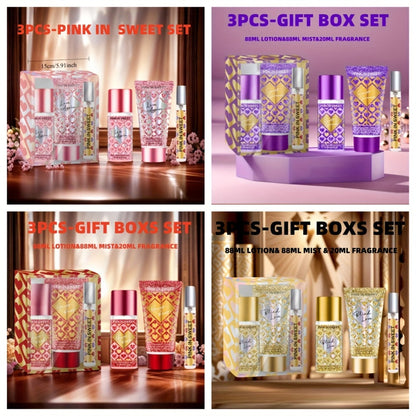 Perfume Gift Set for Women 3-Piece Body Spray Cream Mini EDP Sweet Gourmand Fragrance Date Night Party Birthday Gift