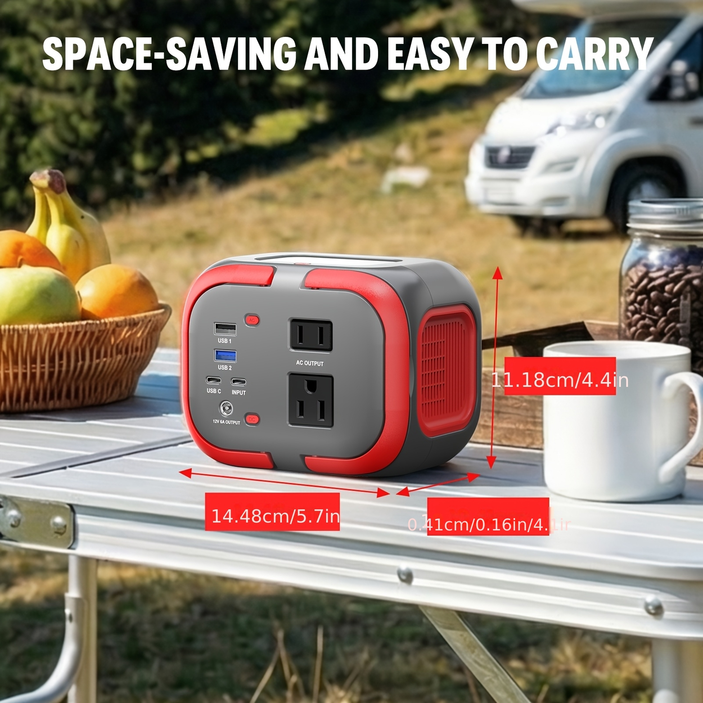 Battery Power Station 120W 97.68Wh 26400mAh Portable Backup with AC Outlet USB-C QC USB-A DC for Camping RV Travel Emergency Home Blackout