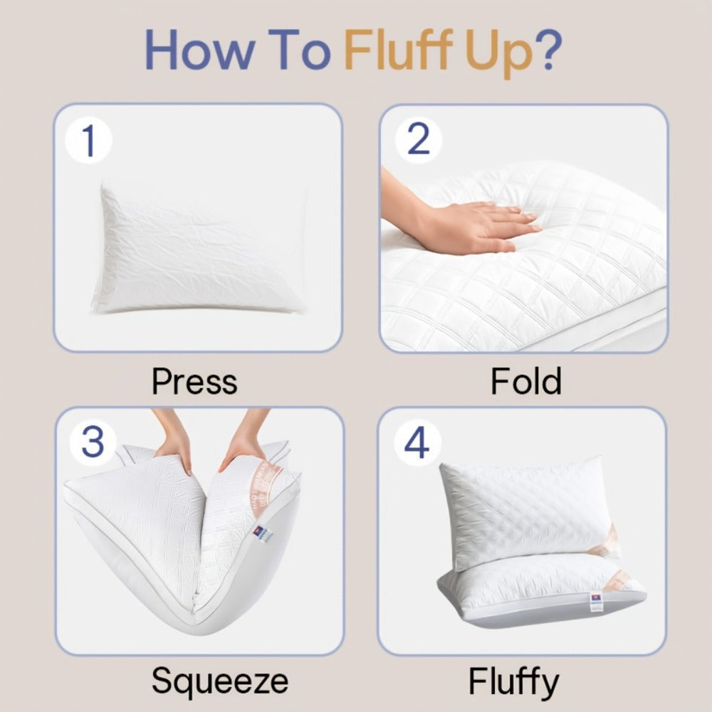 Queen Size Pillows for Side Sleepers, 800g Heavyweight Hotel Collection, Down Alternative, Ultra-Plush & Resilient