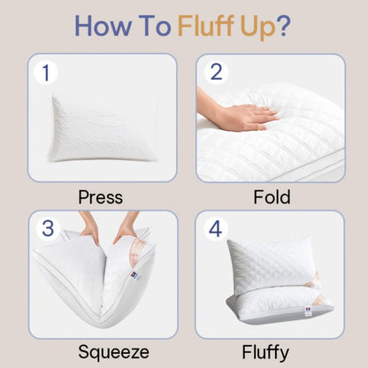Queen Size Pillows for Side Sleepers, 800g Heavyweight Hotel Collection, Down Alternative, Ultra-Plush & Resilient