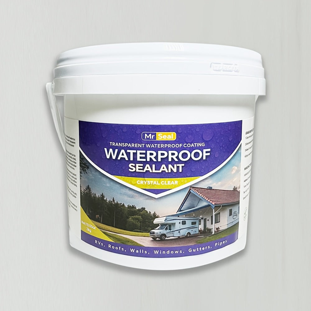 RV Waterproof Sealant 4.41LB – Flexible Clear Roof & Gutter Sealant Covers 160 Sq Ft | Multi-Surface Water-Based Coating for RV
