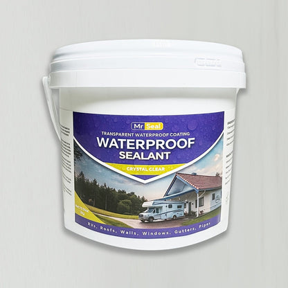 RV Waterproof Sealant 4.41LB – Flexible Clear Roof & Gutter Sealant Covers 160 Sq Ft | Multi-Surface Water-Based Coating for RV