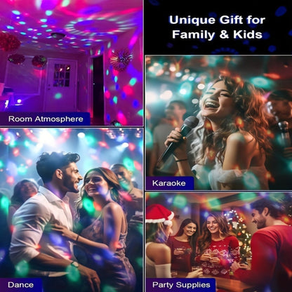 Party Lights Disco Ball Strobe Light Remote Control DJ Lighting Music Sync Rotating Effect for Entryways, Bedrooms and Living Spaces
