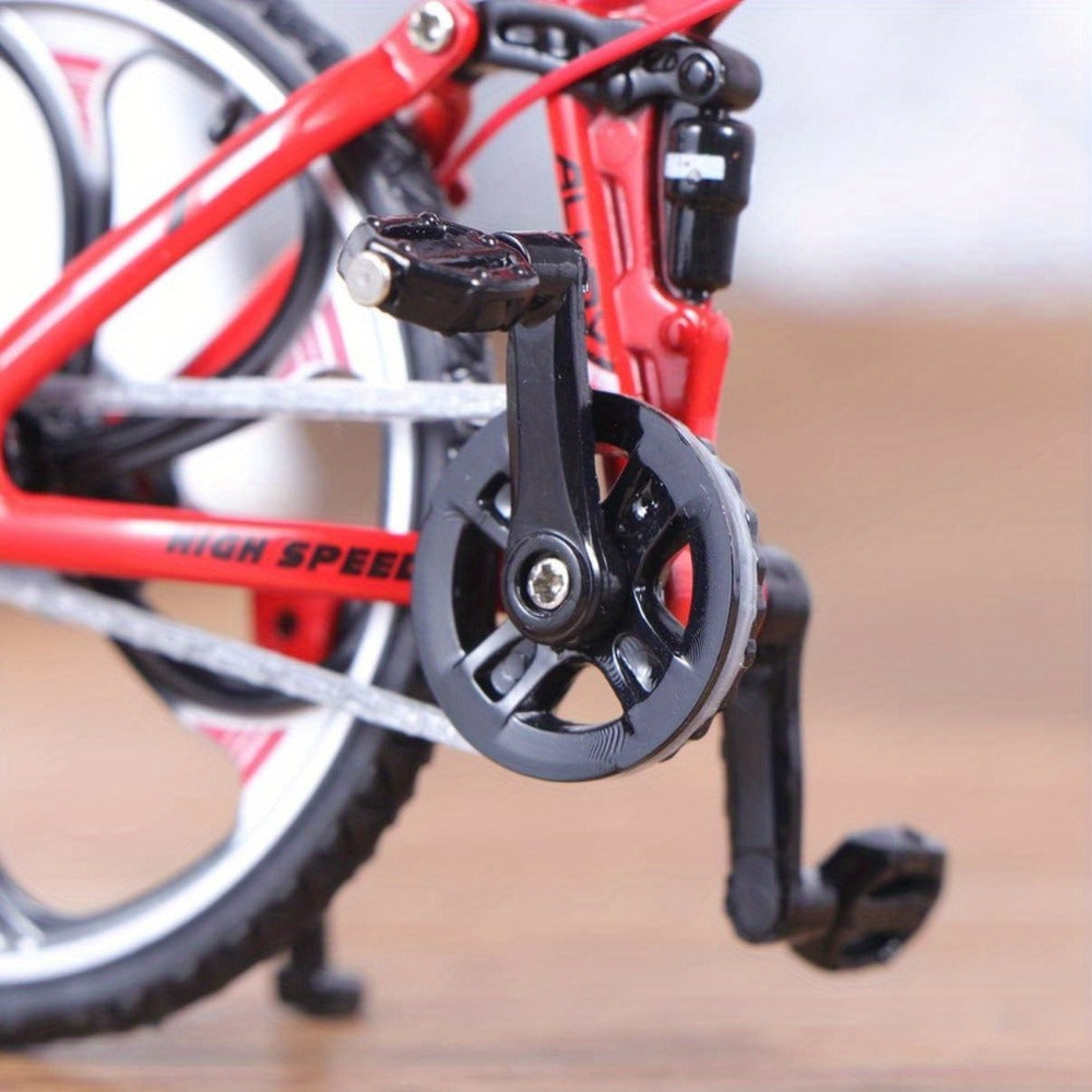 Diecast Mountain Bike Model 1:8 Scale Alloy Foldable Miniature Bicycle Figurine for Home Office Desk Decor