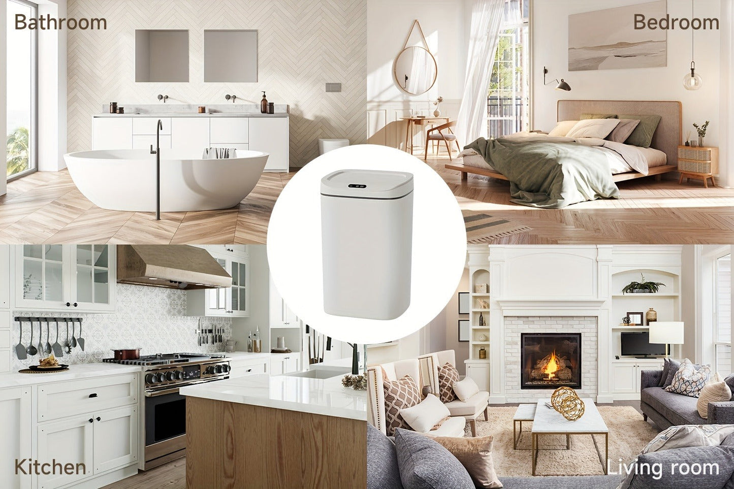 Motion Sensor Trash Can Touchless, Smart Hands-Free Trash Bin with Sealing Lid & Odor-Blocking Technology