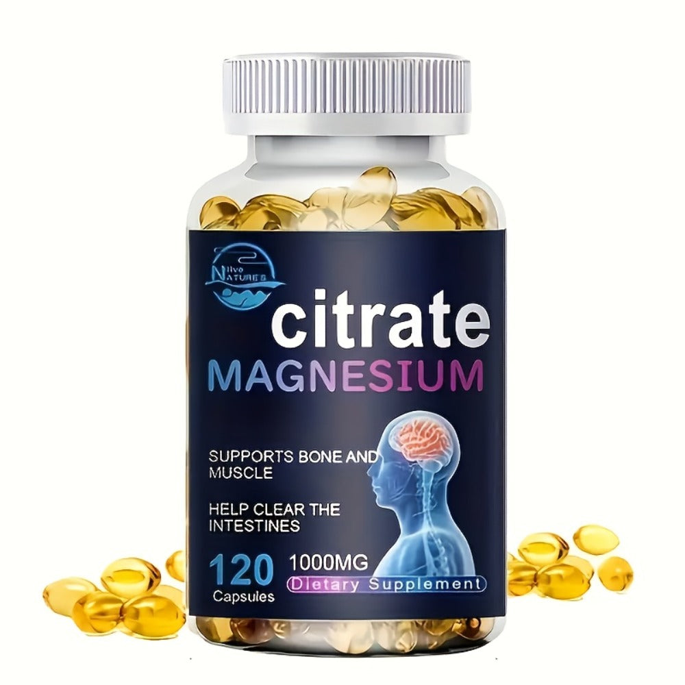 Magnesium Citrate Capsules 1000mg 120 Count for Bath Time, Home Spa and Personal Care, with the Listed Configuration