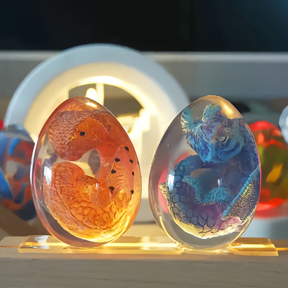 Dragon Egg Statue Transparent Resin Dragon Egg Figurine Dinosaur Souvenir Collectible Craft for Entryways, Bedrooms and Living Spaces