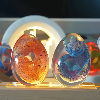 Dragon Egg Statue Transparent Resin Dragon Egg Figurine Dinosaur Souvenir Collectible Craft for Entryways, Bedrooms and Living Spaces