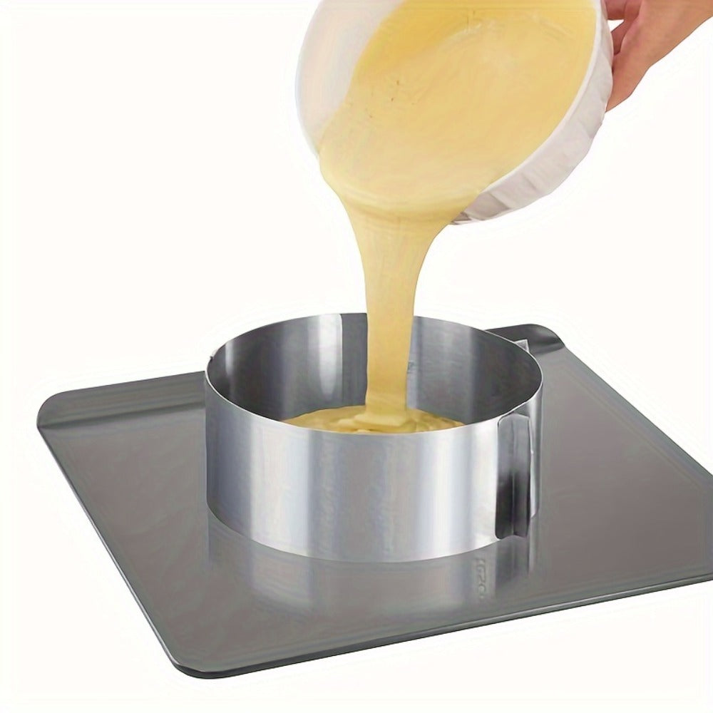 Adjustable Stainless Steel Cake Ring Mold 2-Pack, Retractable Round Mousse Cake Ring 6.3" to 11.8" Diameter