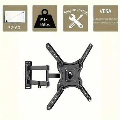 Tilt Swivel TV Wall Mount 22-60 Inch, Iron Construction, Multi-Angle Adjustment for an Everyday Personal Care Routine