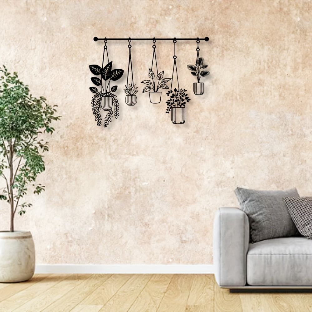 Metal Flower Wall Art Rustic Farmhouse Decor, Minimalist 3D Floral Wall Sculpture for Living Room Bedroom Bathroom Dining Room