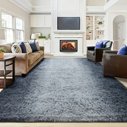 Gradient Color Soft Area Rug – Washable Anti-Slip Shaggy Fluffy Carpet for Living Room & Bedroom | Modern Machine-Made Floor Mat