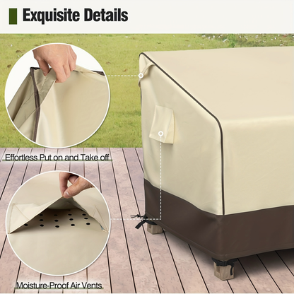 Two-Pack Patio Chair Covers in Beige and Brown with 32- or 35-Inch Width and 36-Inch Height
