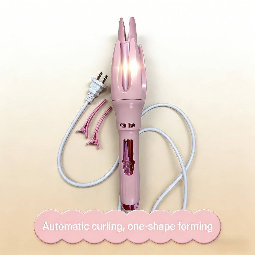 Automatic Rotating Curling Iron 4 Temperature Settings 40M Negative Ion Ceramic Barrel, for Home, Travel and Salon Hair Styling