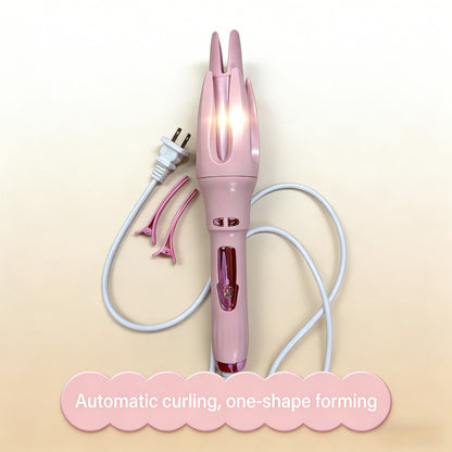 Automatic Rotating Curling Iron 4 Temperature Settings 40M Negative Ion Ceramic Barrel, for Home, Travel and Salon Hair Styling