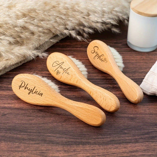 Custom Engraved Baby Brush Personalized Newborn Soft Hair Brush with Name, Unique Keepsake Gift for Baby Shower