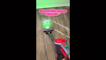 Cordless LED Stick Vacuum Cleaner with Removable Battery, Two Suction Modes and Seven Color Options
