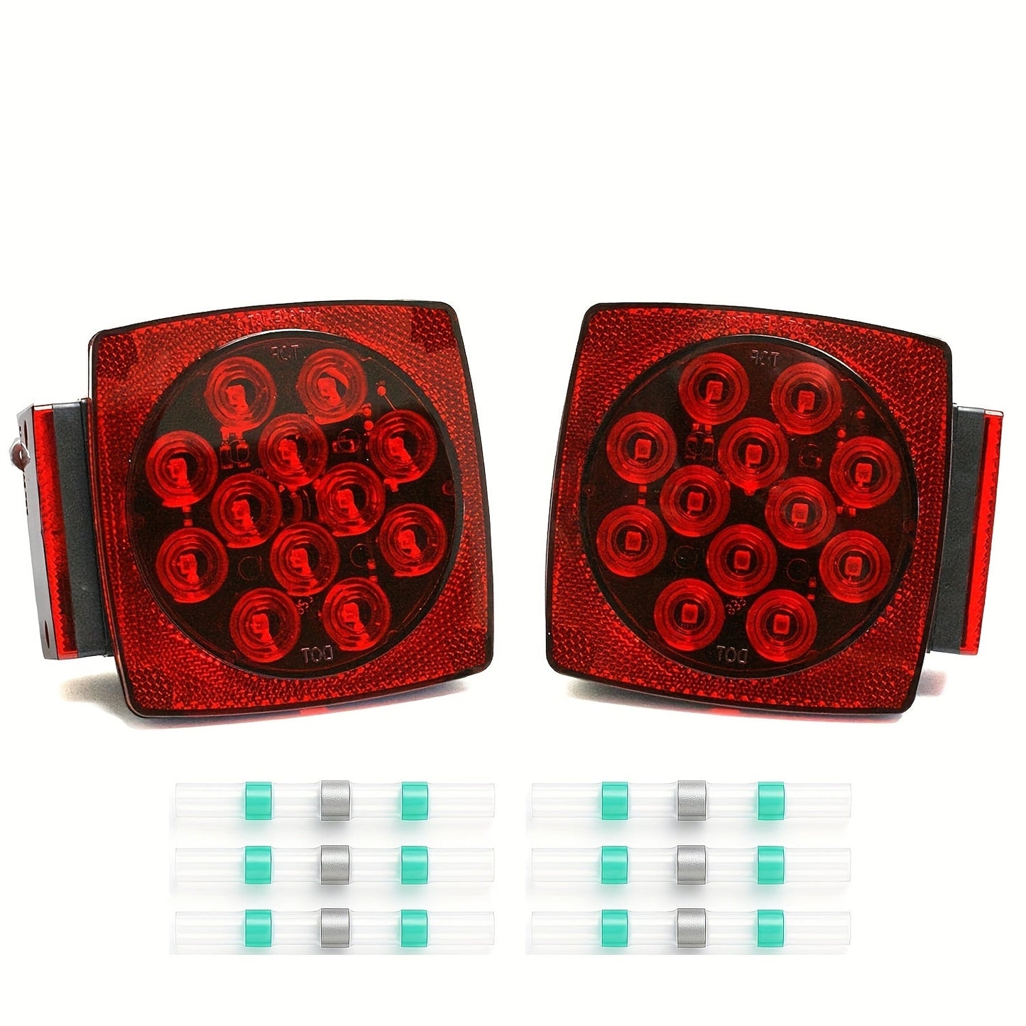 12V LED Trailer Tail Lights Kit – Stop, Turn Signal, Brake & License Plate Light for Trailers Under 80" – Boat, RV, Camper, Truck