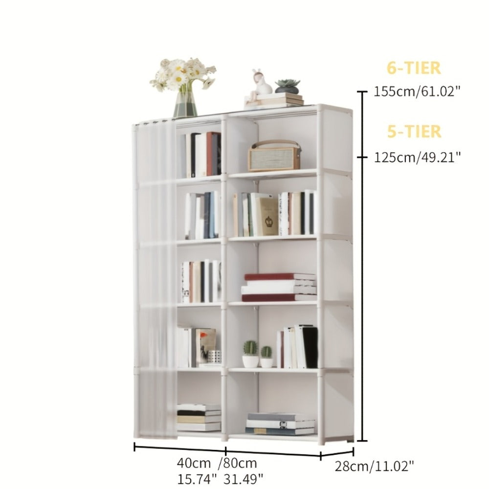 6-Tier Storage Rack Shelving Unit 15.75 Inch, Multi-Purpose Dust-Proof Organizer for Closet, Bedroom