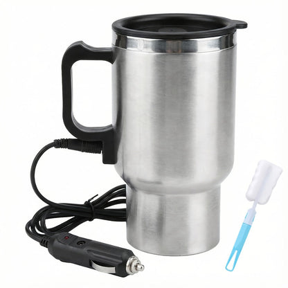 Car Electric Kettle 12V - Portable Stainless Steel Travel Hot Water Heater Cup for Tea Coffee, 15.22oz Fast Boiling