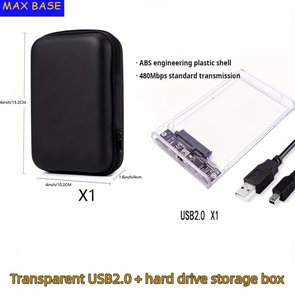 2.5 Inch External Hard Drive Enclosure USB 2.0 to SATA III Converter - Supports Up to 6TB HDD SSD