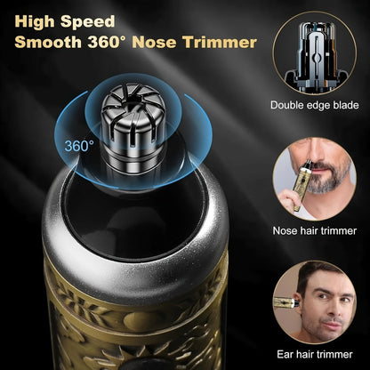 Cordless Hair Clipper & Trimmer Kit for Men – Professional Rechargeable Grooming Set, Golden Edition, Wireless Fade Clipper with USB Charge