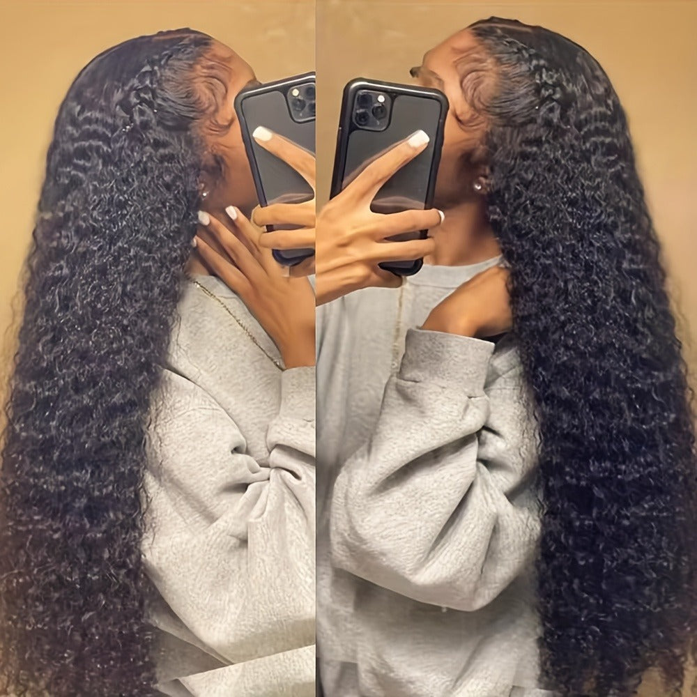 Loose Curly Wave Lace Front Wig 13x4 Synthetic Glueless Pre Plucked Heat Resistant Natural Hairline