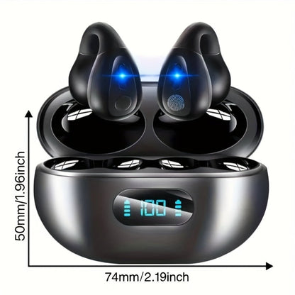Menzluio Bone Conduction Headphones 48H Playtime HiFi Stereo Active Call Noise for Bedside Audio, Alarms and Room Entertainment