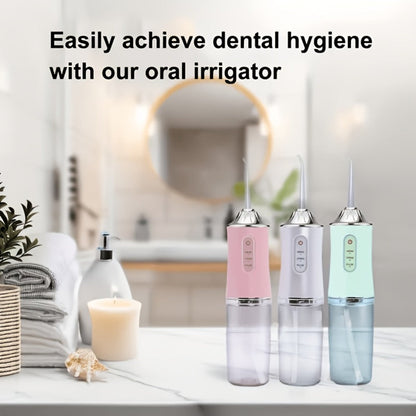 Water Flosser Cordless 270ml Oral Irrigator with Adjustable Pressure, 360-Degree Nozzle, Four Tips and USB Charging