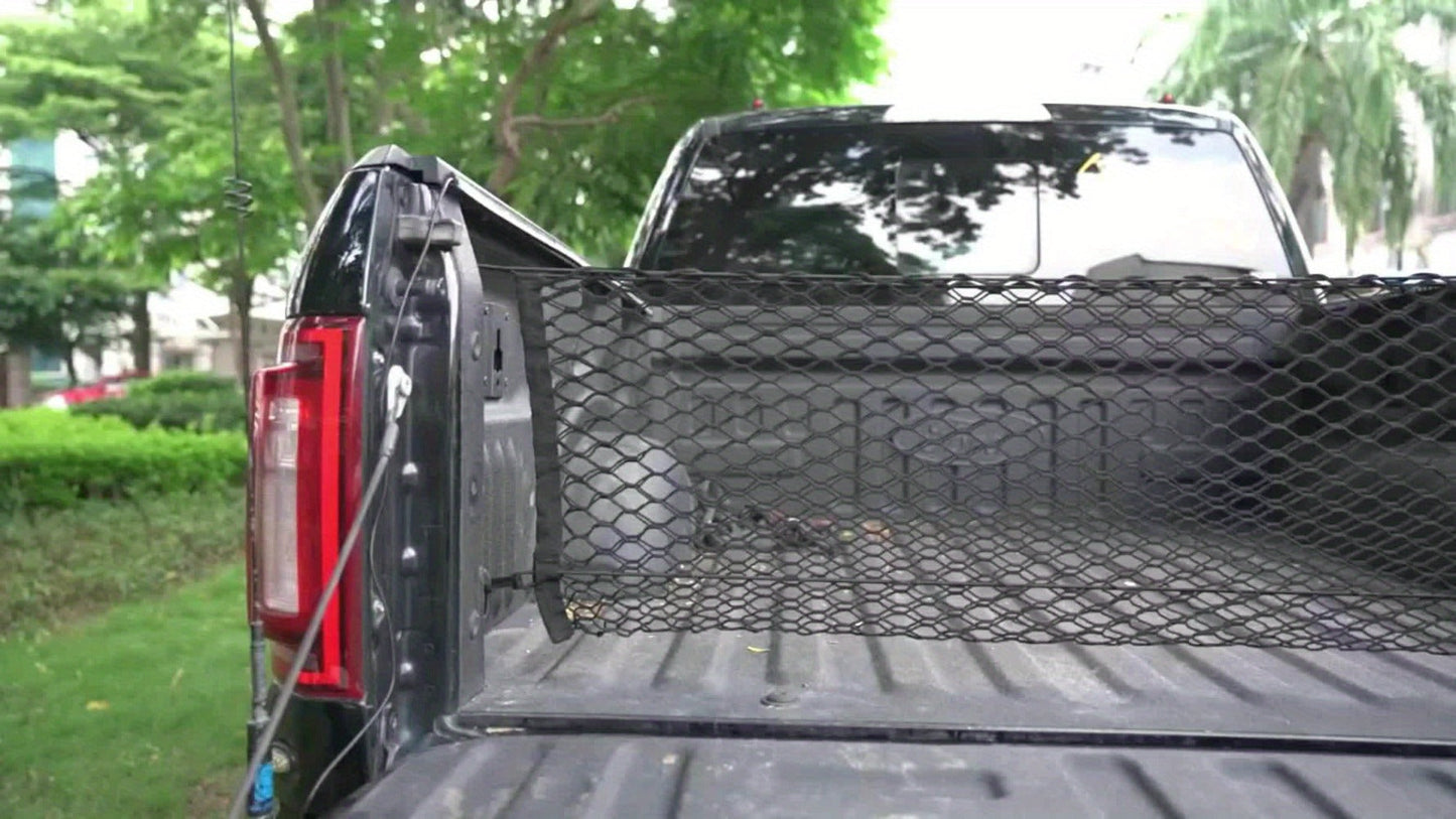 Truck Bed Cargo Net Elastic Mesh Organizer with Hooks Heavy Duty Bungee Net for Pickup Truck Bed Cargo Management Grocery Storage Secure