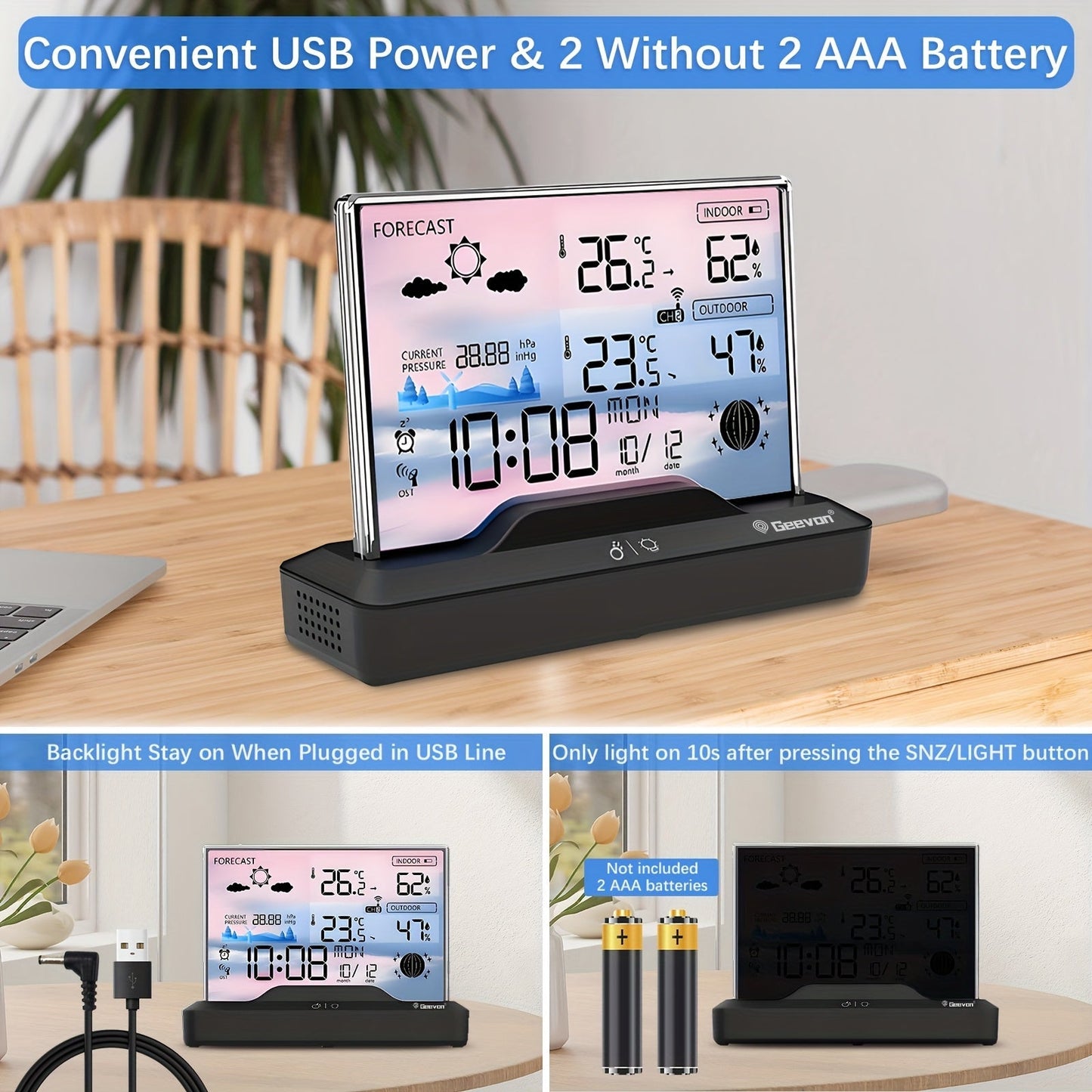 Weather Station | Wireless Indoor Outdoor Barometer Forecast Alarm