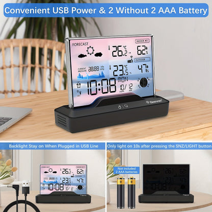 Weather Station | Wireless Indoor Outdoor Barometer Forecast Alarm