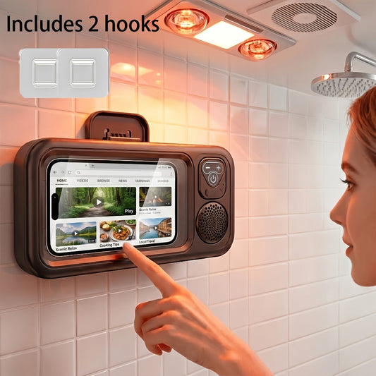 Shower Phone Holder Wall Mount with Bluetooth Speaker for an Everyday Personal Care Routine