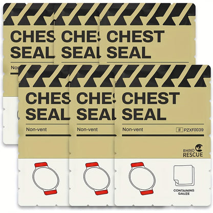 Non-Vented Chest Seal Emergency Trauma Dressing for Sucking Chest Wounds, Portable IFAK Medical Supply PA Nylon FSA HSA Eligible