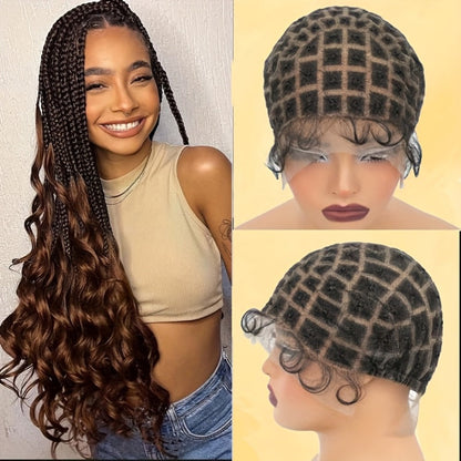 Crochet Wig Cap DIY Braiding Set Double Full Lace Baby Hair Premade Lace Front | Nylon Hair Net Hook Tool for Making Braided Wigs 82 109 112