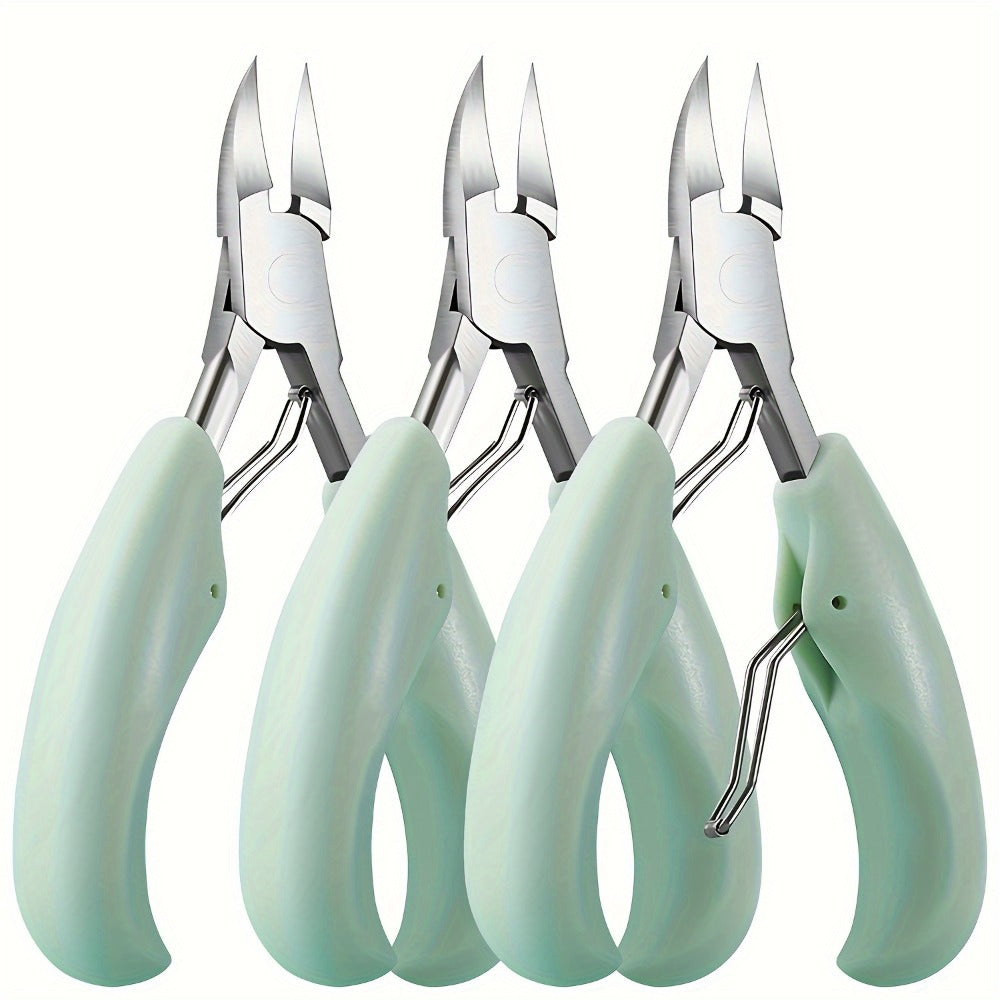 Toenail Clippers for Thick Nails & Ingrown Toenails 3 Pack Sharp Curved Blade Surgical Steel – Double Spring Ergonomic Podiatrist Nail