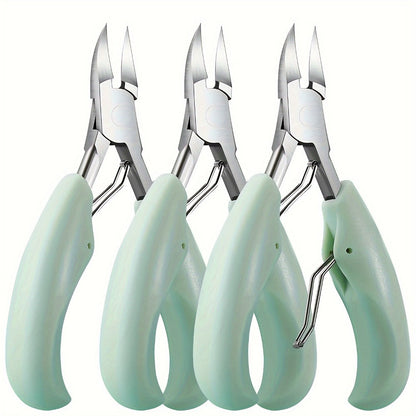 Toenail Clippers for Thick Nails & Ingrown Toenails 3 Pack Sharp Curved Blade Surgical Steel – Double Spring Ergonomic Podiatrist Nail