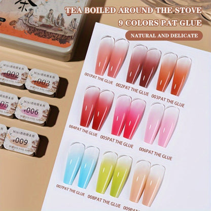 Gel Nail Polish Set 9 Colors Autumn Winter Gradient Collection, Firm Pat Glue Soak Off UV LED Gel Polish