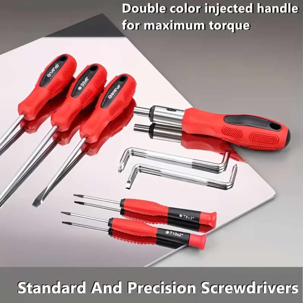 Precision Screwdriver Set Magnetic Insulated – 10/100/126/132 Piece Hex Bit Kit for Electronics Phone Auto Repair DIY with Organized Storage