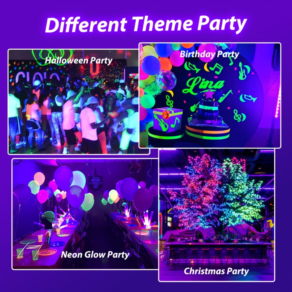 Compact USB UV Black-Light Bar Set with Pictured LED Rows, Inline Controls and 5-, 6-, 7- or 8-Pack Options