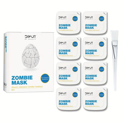 Zombie Face Mask 8pcs Plant Squalane Skin Texture Improving Facial Mask Set for Women for Bath Time, Home Spa and Personal Care