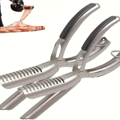 BBQ Rib Membrane Remover Tool Stainless Steel Rib Peeler with Handle, Food Grade Manual Rib Prep Kitchen Gadget for Grilling