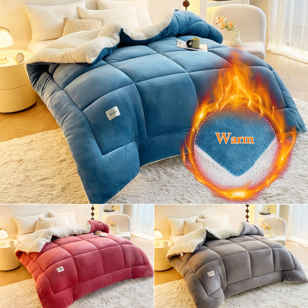 Box-Quilted Solid Comforter in Five Colors with Twin, Full, Queen and King Dimension Options