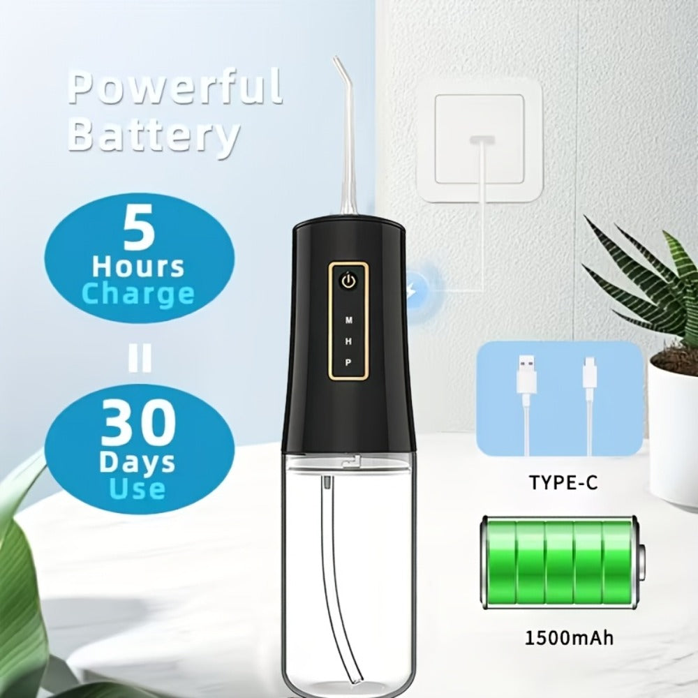 Water Flosser Portable Oral Irrigator with Three Modes, 360-Degree Rotating Nozzle, Four Tips and Three Package Options