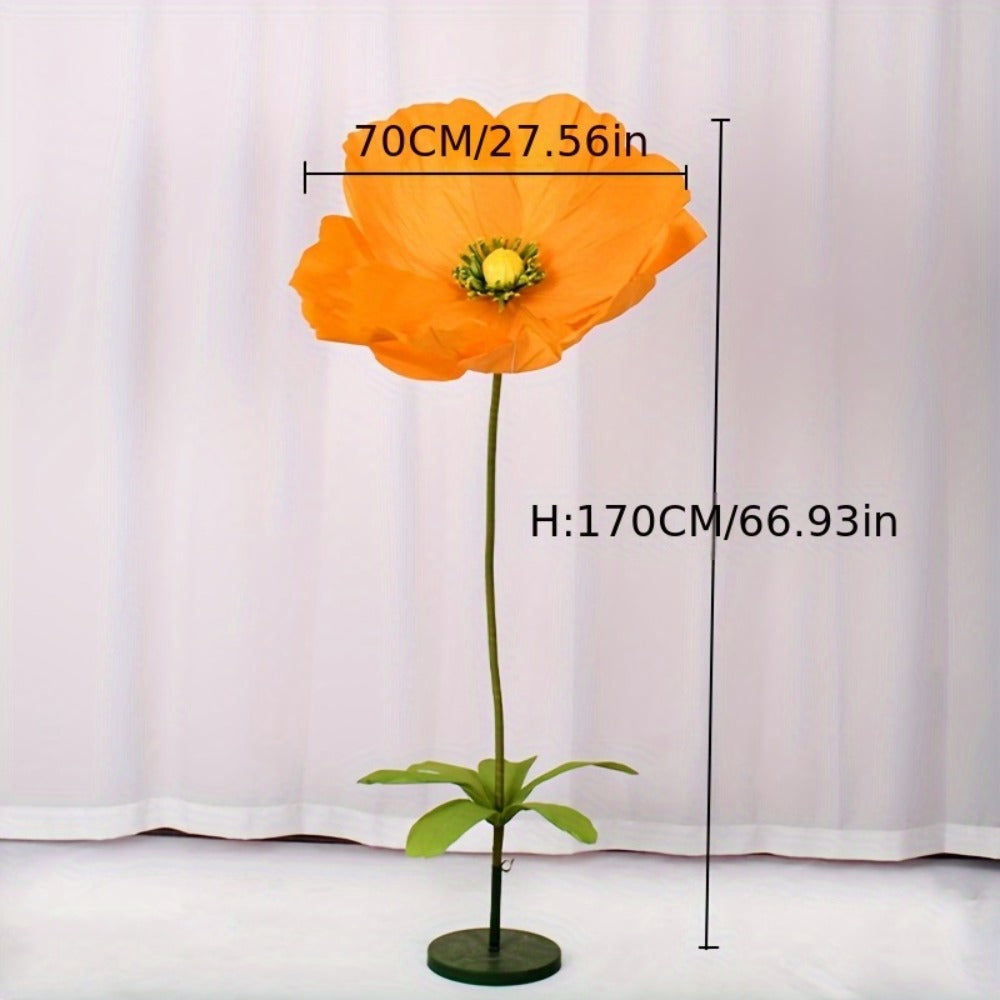 Giant Paper Poppy Artificial Flower - Super Large Floor Standing Fake Flower for Wedding Backdrop