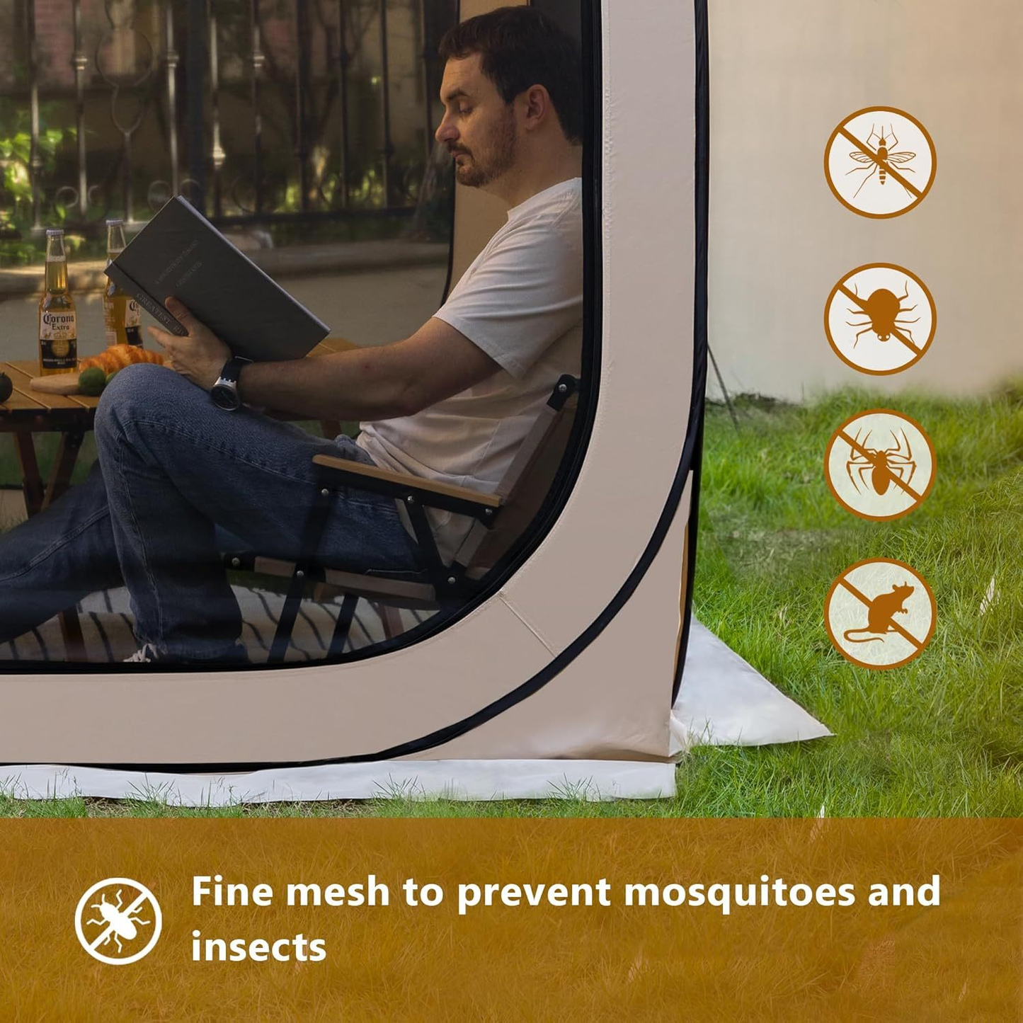 Gazebo Screen House 6x6ft Pop Up Canopy Mosquito Netting Backyard for Garden, Yard and Pest Management