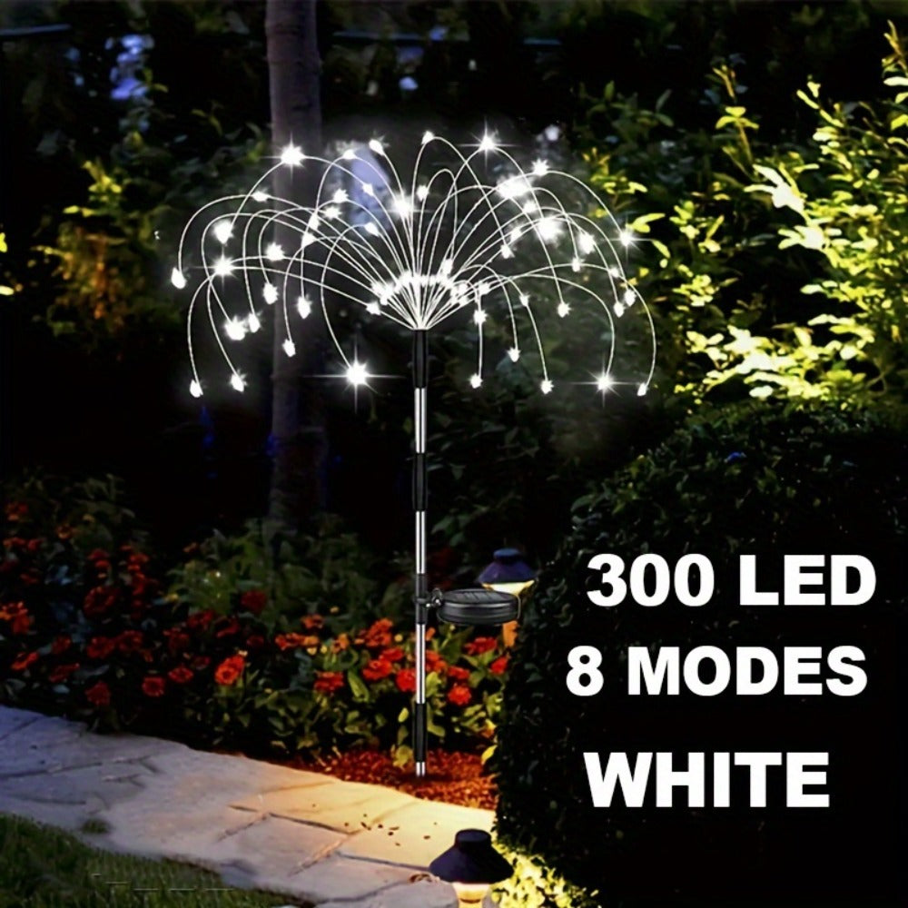 Solar Garden Lights Firework Stakes with 60-420 LEDs, 8 Modes, Flexible Copper Wire and Color Options