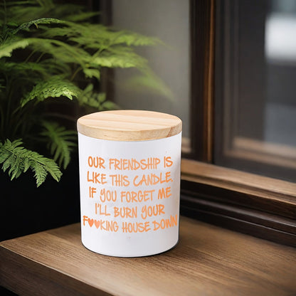 Lavender Scented Soy Candle Best Friend Gift for Women, Engraved Glass Friendship Candle for Entryways, Bedrooms and Living Spaces